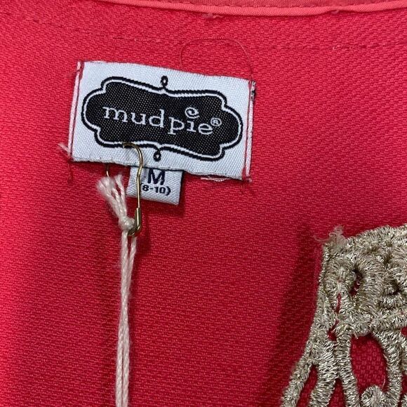 Mud Pie Coral Blakey Shift Dress Size Medium NWT - Picture 5 of 7